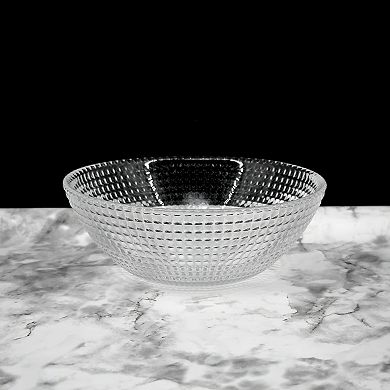 Set of 6 Clear Glass Side Bowls with Swirl Pattern for Snacks and Small Servings