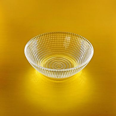 Set of 6 Clear Glass Side Bowls with Swirl Pattern for Snacks and Small Servings