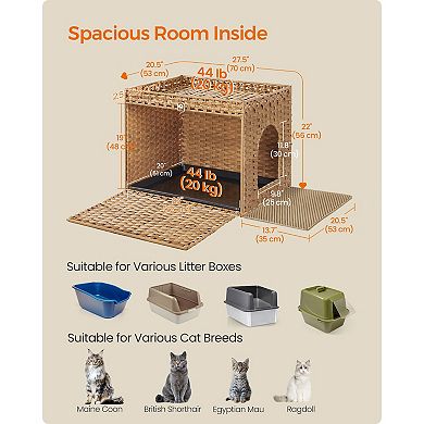 Modern Cat Litter Box Cover, Goose Yellow, Versatile Design for Any Room