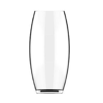 Small Clear Glass Bullet Vase 10" with Oval Shape for Table or Shelf Décor
