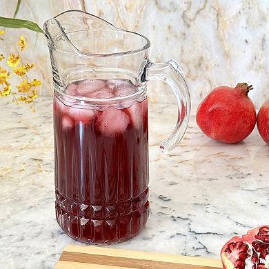 Romanesque-Pattern 65 oz Glass Pitcher for Water, Juice and Iced Tea