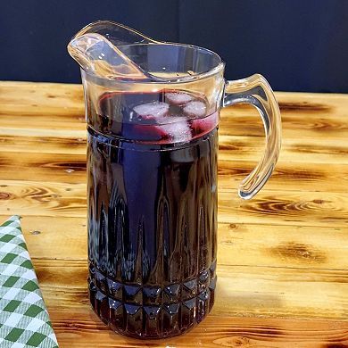 Romanesque-Pattern 65 oz Glass Pitcher for Water, Juice and Iced Tea