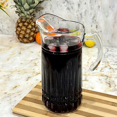 Romanesque-Pattern 65 oz Glass Pitcher for Water, Juice and Iced Tea