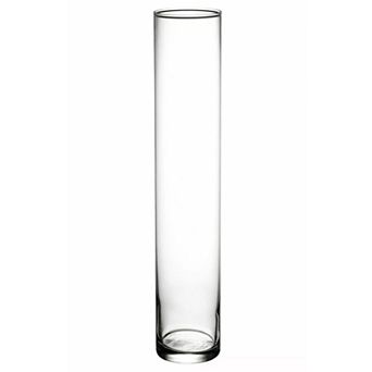 Clear Cylinder Glass Vase 20" for Fresh or Faux Floral Arrangements
