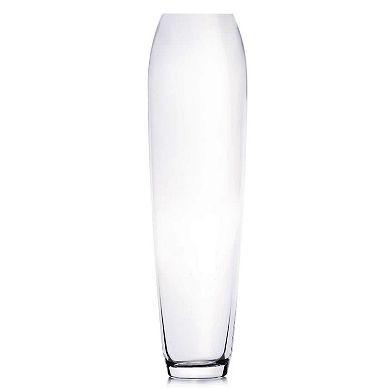 Tall Oval Glass Vase for Table or Floor Arrangements, Clear 28"