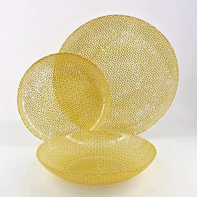 Handcrafted Swirl Pattern Glass Tableware Set in Multiple Piece Counts