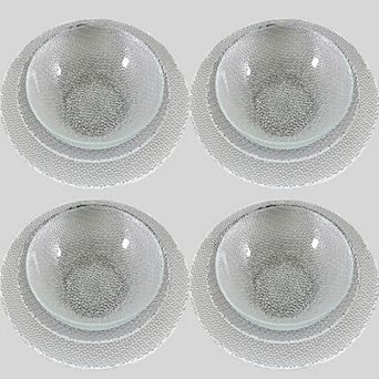 Handcrafted Swirl Pattern Glass Tableware Set in Multiple Piece Counts