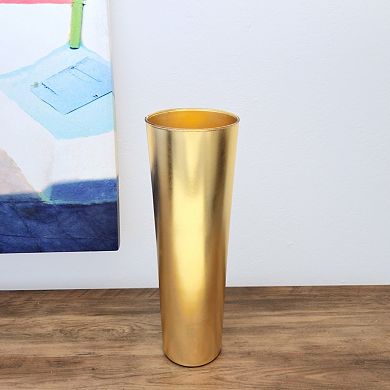 Gold Accent Conical Glass Vase for Mantels, Tables, and Event Displays