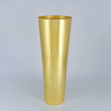 Gold Accent Conical Glass Vase for Mantels, Tables, and Event Displays