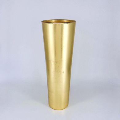 Gold Accent Conical Glass Vase for Mantels, Tables, and Event Displays