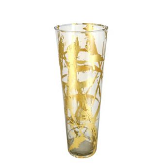 Gold Accent Conical Glass Vase for Mantels, Tables, and Event Displays