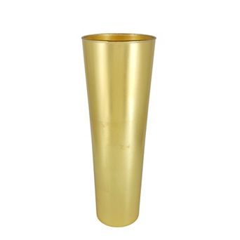 Gold Accent Conical Glass Vase for Mantels, Tables, and Event Displays