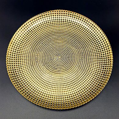 Gilded Glass Dinner Plate in Gold, 10.75-Inch Round Serving Plate 1 Piece