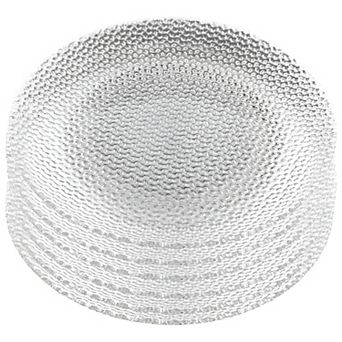 Clear Glass Salad Plate Set of 6, 7.5-Inch Round Pebble Pattern