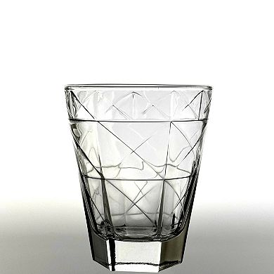 Clear Glass Tumbler Set 12-Pack Diamond Pattern Drinking Glasses