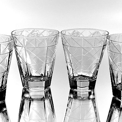 Clear Glass Tumbler Set 12-Pack Diamond Pattern Drinking Glasses