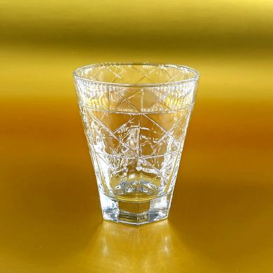Clear Glass Tumbler Set 12-Pack Diamond Pattern Drinking Glasses