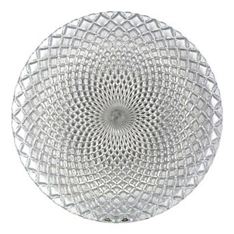 Silver Finish Glass Dinner Plates 10.5" with Textured Design