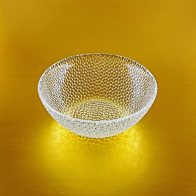Set of 12 Clear Glass Side Bowls with Pebble Texture for Snacks, Sides and Small Servings