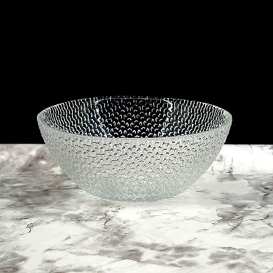 Set of 12 Clear Glass Side Bowls with Pebble Texture for Snacks, Sides and Small Servings