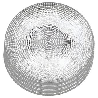 Clear Glass Salad and Appetizer Plates with Silver Gilded Design, Set of 4