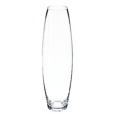 20" Clear Glass Bullet Vase for Tall Floral Arrangements and Home Display