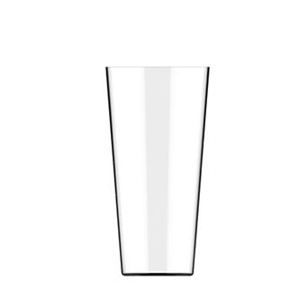 Small Clear Glass Tapered Vase with Rounded Opening