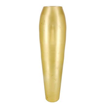 Handblown 28" Glass Oval Vase with Gold Gilding for Modern Décor