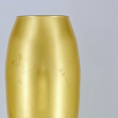 Handblown 28" Glass Oval Vase with Gold Gilding for Modern Décor
