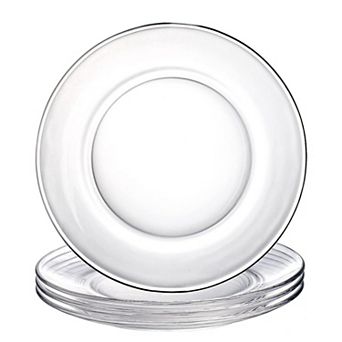 Set of Four 7.5" Clear Glass Plates for Appetizers and Desserts - Set of 4