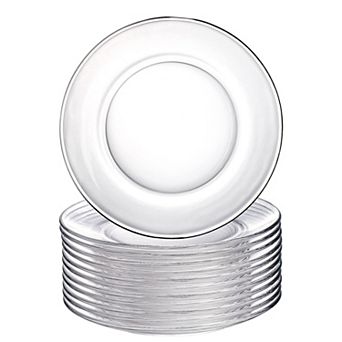 7.5" Clear Glass Plate Set for Appetizers and Desserts - Set of 12