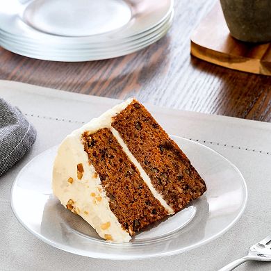 7.5" Clear Glass Plate Set for Appetizers and Desserts - Set of 12