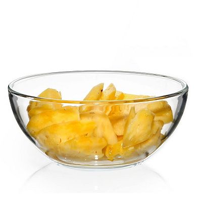Clear 6" Glass Prep and Serving Bowls, Oven- and Microwave-Safe - Set of 12