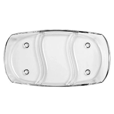 Clear Cristalline Glass Sectioned Tray for Appetizers and Sides