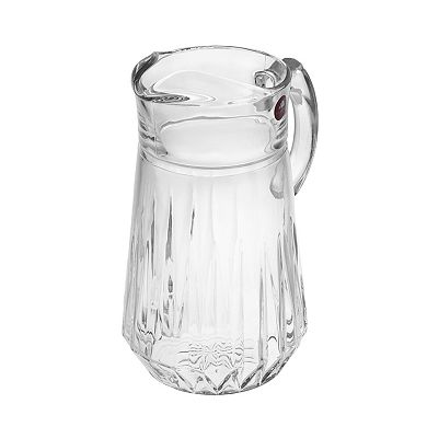 75 oz Clear Cristalline Glass Pitcher with Diamond-Cut Texture
