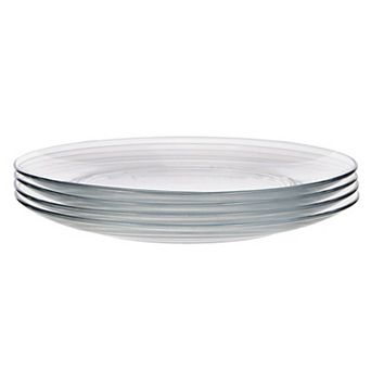 10.5-Inch Clear Glass Plate Set Microwave and Oven Safe - Set of 4