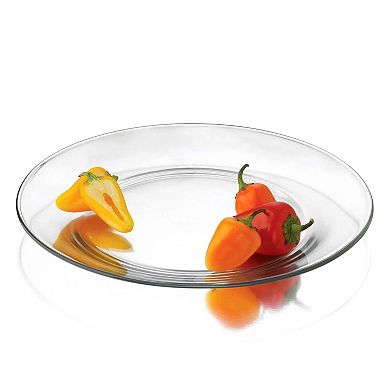 10.5-Inch Clear Glass Plate Set Microwave and Oven Safe - Set of 4