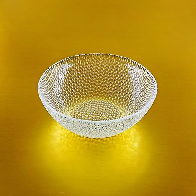 Clear Glass Side Bowl with Pebble Texture for Snacks, Sides and Small Servings - 1 Piece