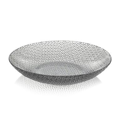 Pebble-Pattern Clear Glass Plate, 8-Inch Soup, Salad, and Pasta Serving Dish - 1 Piece