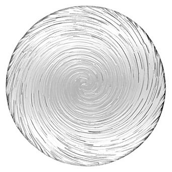 Round Clear Glass Soup Plate, 8-Inch Design with Vortex Swirl for Everyday Meals 1 pc
