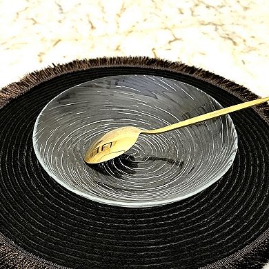 Round Clear Glass Soup Plate, 8-Inch Design with Vortex Swirl for Everyday Meals 1 Piece