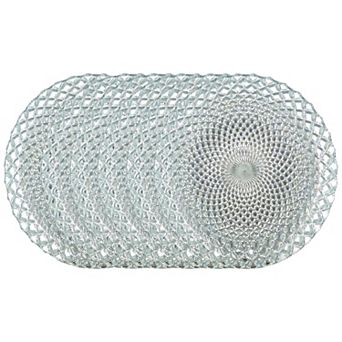 Silver Glass Salad Plate 7.25" for Appetizers or Desserts - Set of 6