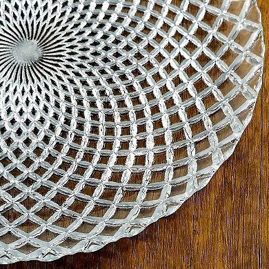 Silver Glass Salad Plate 7.25" for Appetizers or Desserts - Set of 6