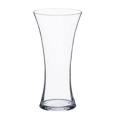 Medium Clear Glass Flared Vase with Rounded Opening