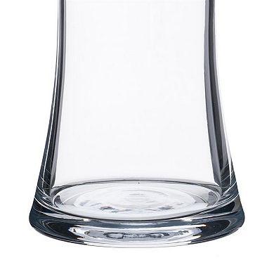 Medium Clear Glass Flared Vase with Rounded Opening