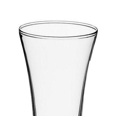 Tall Clear Glass Floor Vase with Wide Opening for Floral Stems