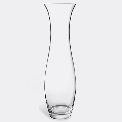Tall Clear Glass Floor Vase with Wide Opening for Floral Stems
