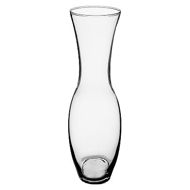 Tall Clear Glass Floor Vase with Wide Opening for Floral Stems