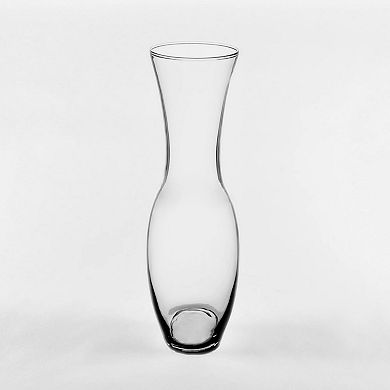 Tall Clear Glass Floor Vase with Wide Opening for Floral Stems