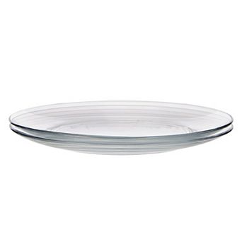 10.5-Inch Clear Glass Dinner Plate Set Microwave and Oven Safe - Set of 2
